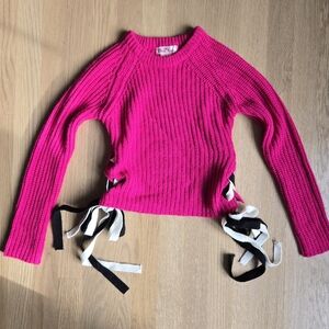 Pink Angel Tie Side Pink Sweater, Size S